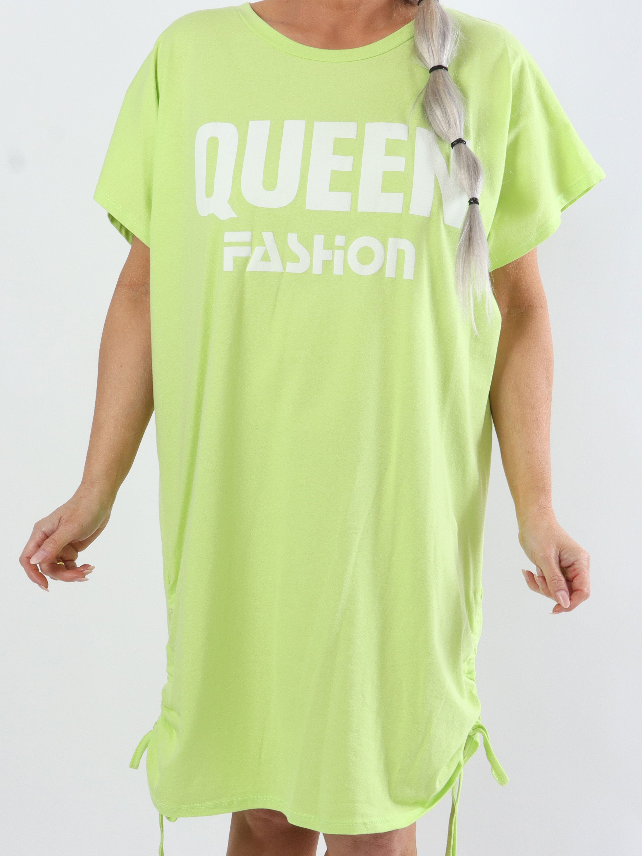 Linnea - Plus size t-shirt klänning med text och spets